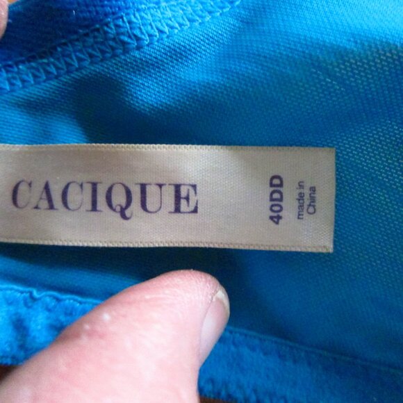 CACIQUE Blue Lace Balconette Underwire Bra Size 40DD - Picture 5 of 5